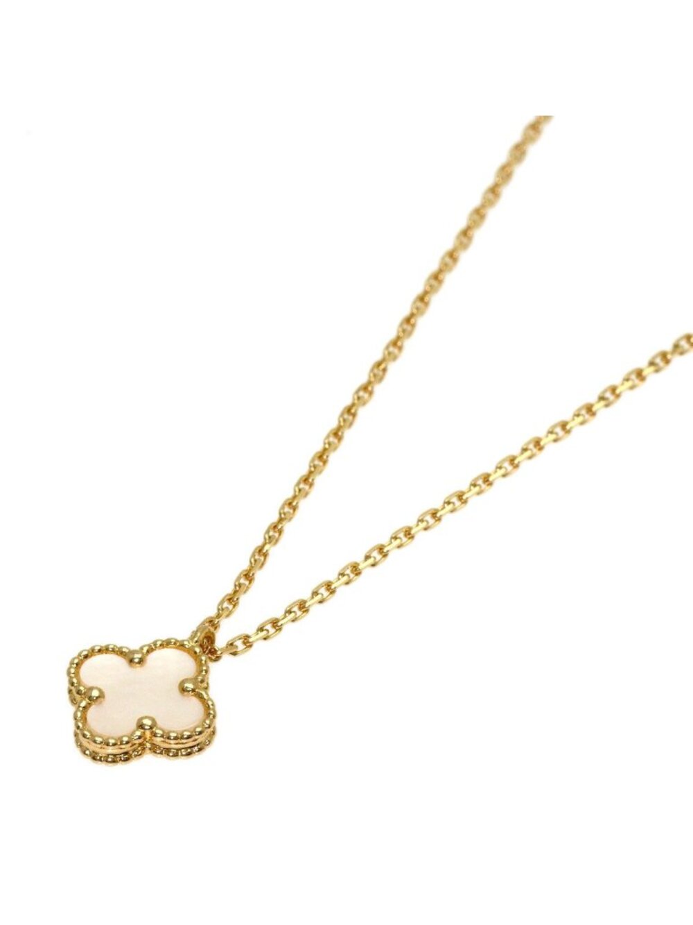 Van Cleef & Arpels Sweet Alhambra Shell Necklace 18k Yellow Gold